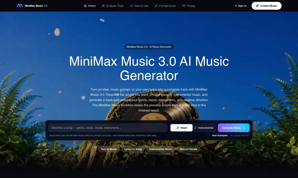 MiniMax Music 3.0 screenshot