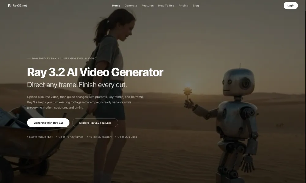 Ray 3.2 AI screenshot