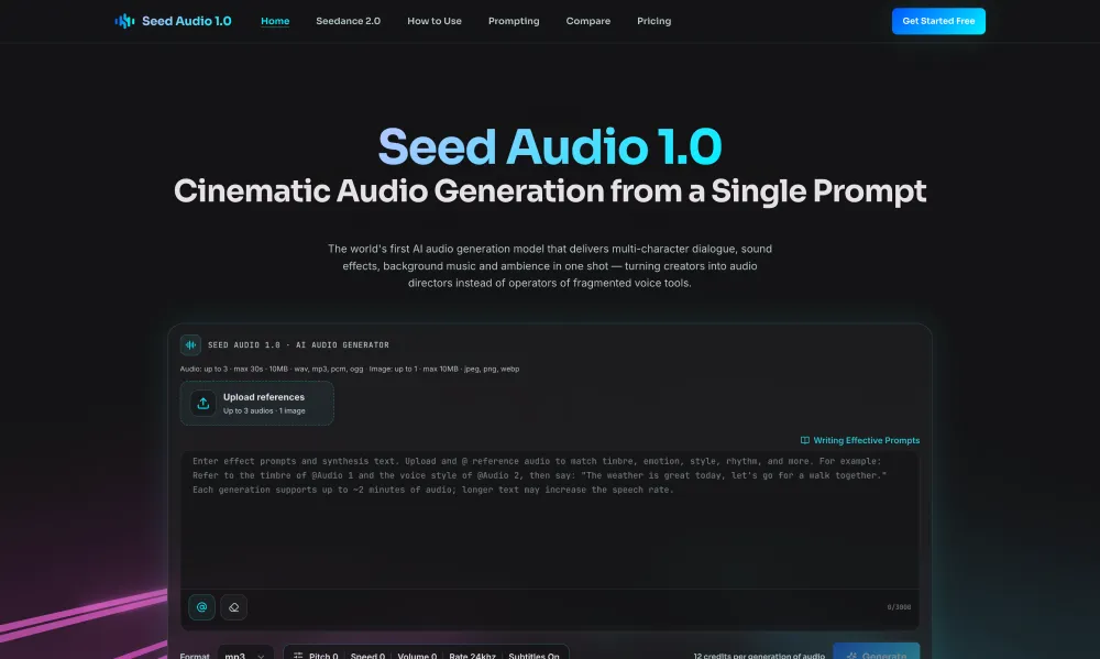 Seed Audio 1.0 screenshot
