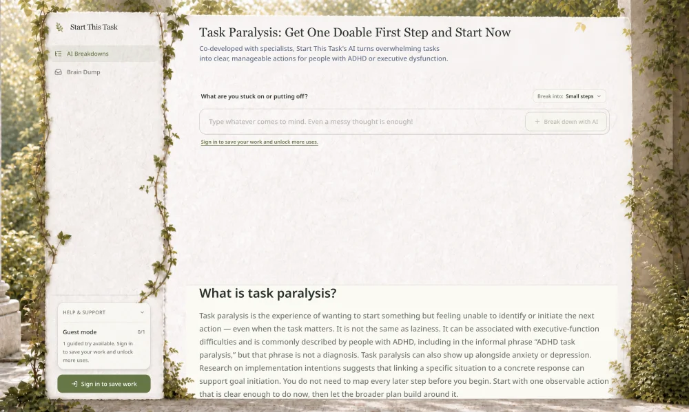 Start This Task screenshot