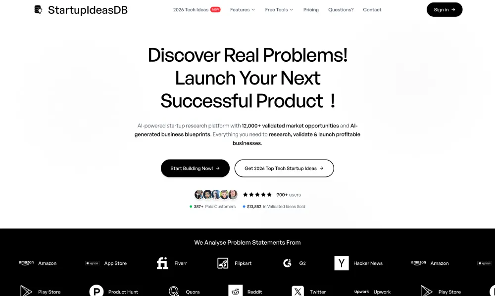 StartupIdeasDB screenshot
