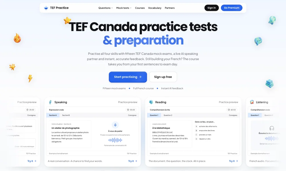 TEF Practice screenshot